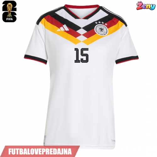 Lacne Ženy Futbalové dres Nemecko Nico Schlotterbeck #15 MS 2026 Krátky Rukáv - Domáci